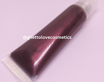 Dark Purple Lip Gloss, Pink Shimmer, Moisturizing