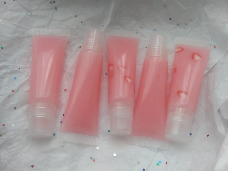 Strawberries & Cream Lip Gloss Moisturizing Pink Strawberry Lipstick