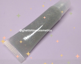 Sparkling Holographic Glitter Lip Gloss, 10ml - Clear, Cotton Candy Scent