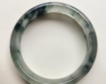 Natural Jade Bangle Bracelet 60mm - 天然翡翠 冰种翡翠手镯  60 圈口 #bg016