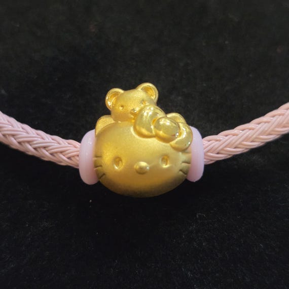 24K Gold 999 Gold Kitty Charm Bracelet