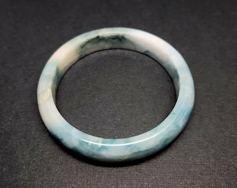Natural Grade A Jadeite Jade Sky Blue Bangle Bracelet 60mm - 天然A货翡翠手镯天空蓝 60圈口 bg01