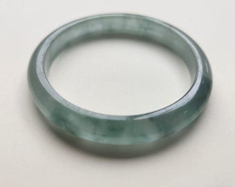 Natural Jade Bangle Bracelet 59mm - 天然翡翠 冰种翡翠手镯  59 圈口 #bg021