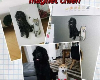 Magnet chien personnalisée sur mesure dessiné à la main avec la photo de votre chien