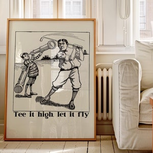 Vintage golf art work, Retro golf print, Funny golf sign, Trendy golfer poster, Golfing home decor, Classic golf print,Golfer art, Golf