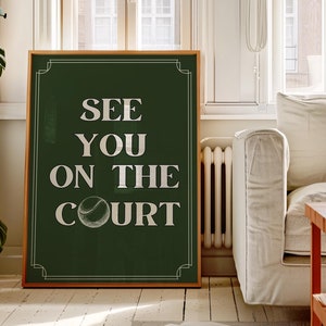 Tennis wall art,Trendy vintage tennis print,Country club wall decor,Classic tennis typography room decor,Tennis ball poster, Retro sports