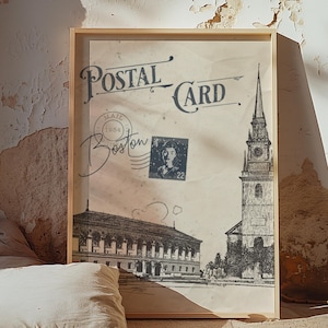 Kunst aan de muur Boston, Meet me in Boston, unieke Boston-posterprint, vintage retro Boston-kunst, trendy Boston-kunst, met liefde uit Boston, stadsoriëntatiepunt