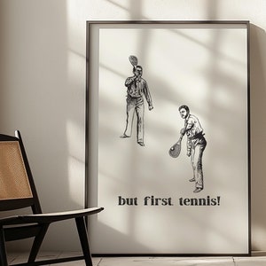 Tennis wall art,Trendy vintage tennis print,Country club wall decor,Humour tennis typography room decor,Tennis racket poster, Retro sports