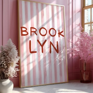 Brooklyn print,Retro Brooklyn NY poster,Trendy vintage Bklyn artwork,With love from Brooklyn New York wall art,Modern Brooklyn home decor