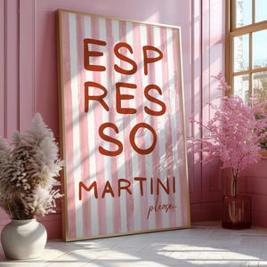 Espresso martini print,Retro home bar poster,Trendy cocktail wall art,Nancy Meyers aesthetic bar cart art,Vintage cocktail poster,Drink sign