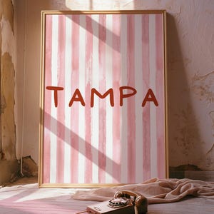 Tampa wall art,Meet me in Tampa, Retro Tampa print,Vintage Tampa poster,Trendy Tampa artwork,With love from Tampa,Tampa Florida poster