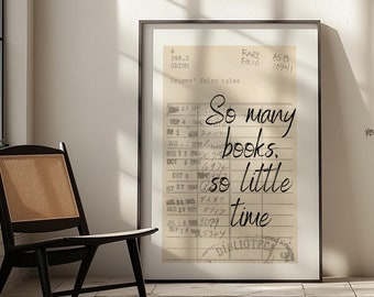 Minimalist Books Wall Art: Vintage Library Card Print (Digital Download)