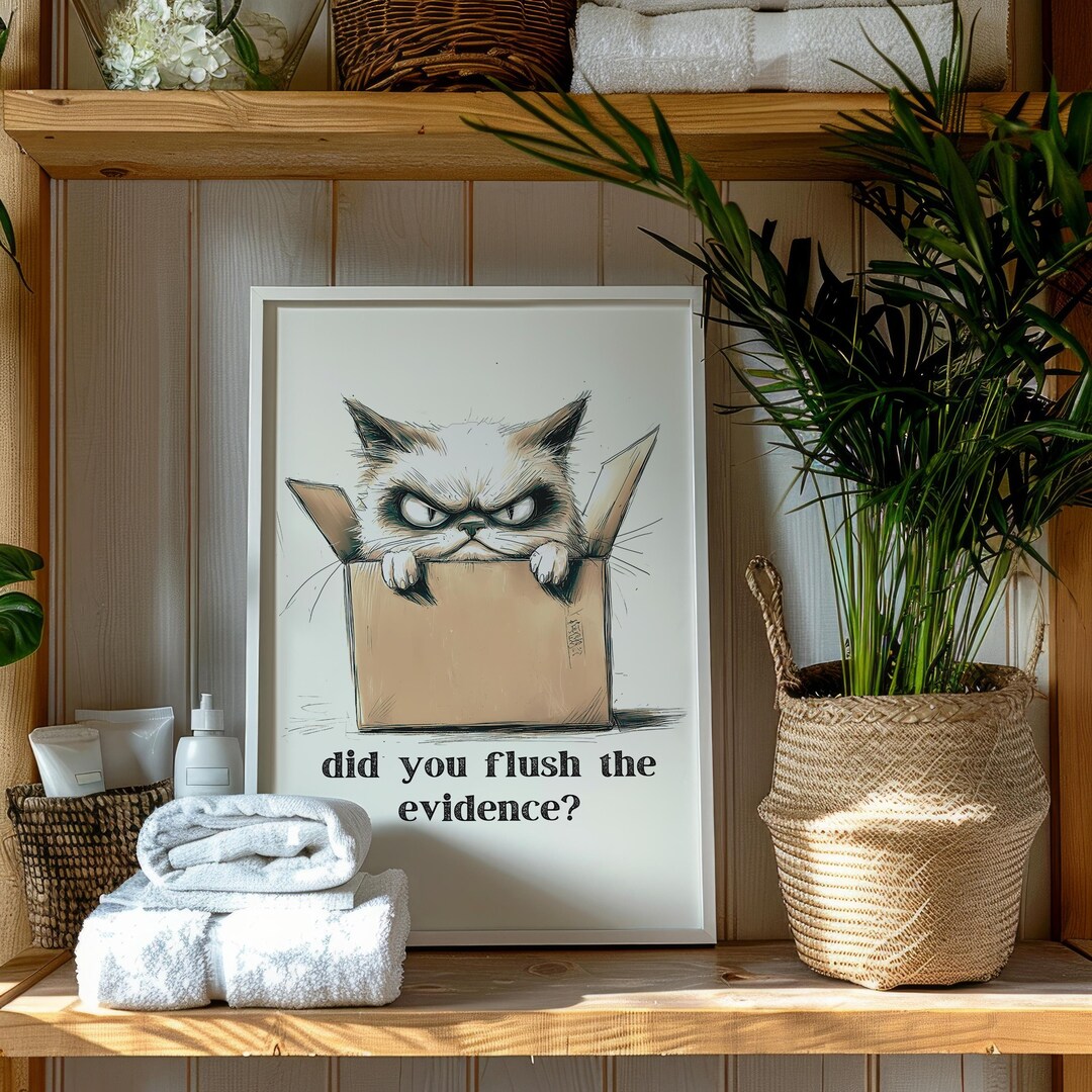 Funny Grumpy Cat Toilet Print, Bathroom Humor Art (digital Download) - Etsy