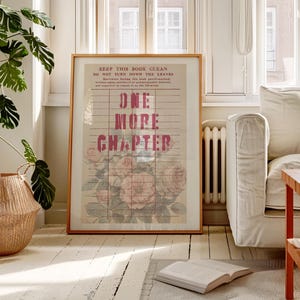 Lezenposter, nog een hoofdstuk, decor Engels klaslokaal, lezen is mijn therapie, vintage boeken kunst aan de muur, retro leeskunst, boeken kunst aan de muur