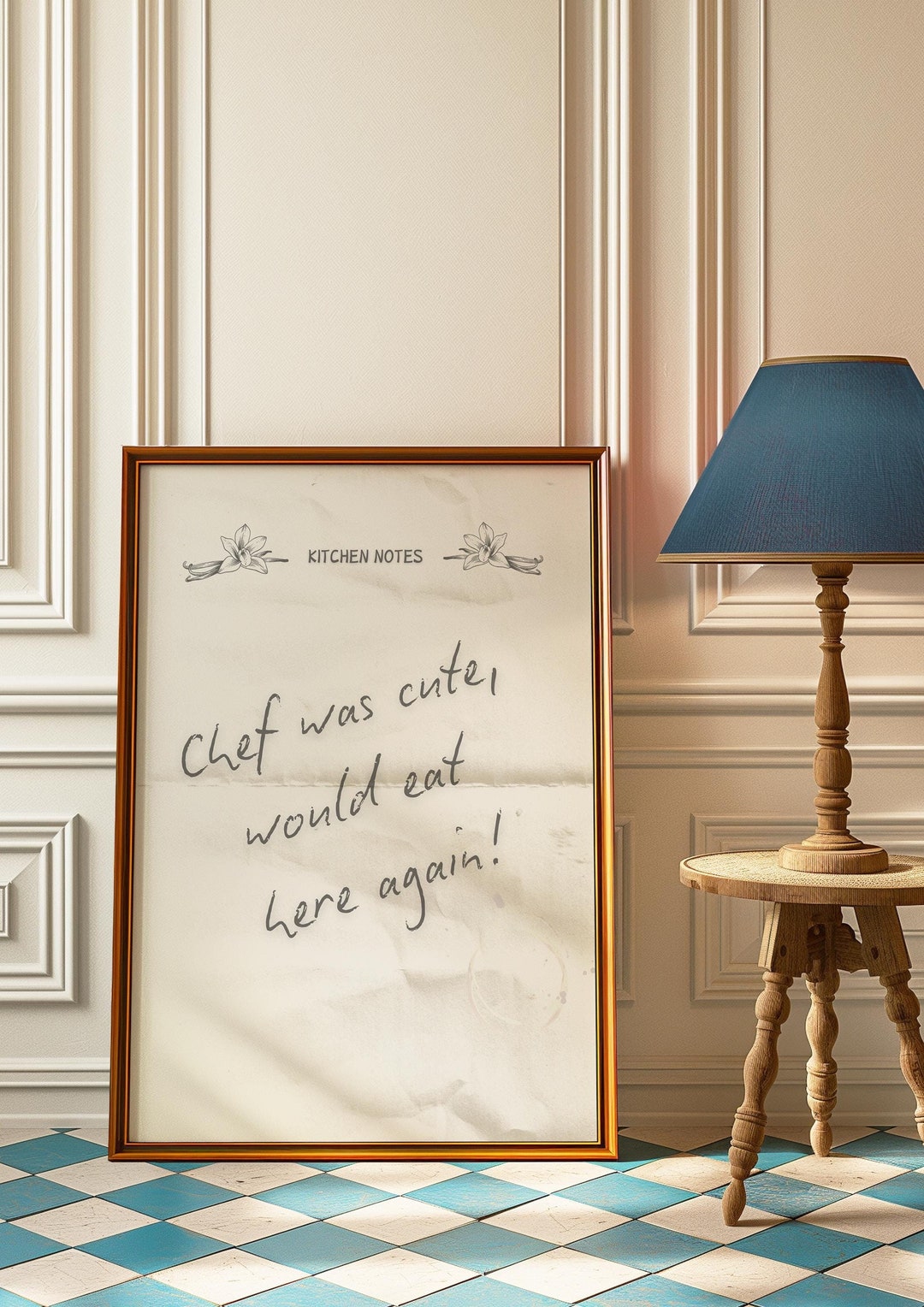Vintage Chef Art Print, Retro Kitchen Quotes Poster, Vintage Kitchen ...