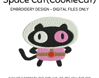 SpaceCat(CookieCat) - Embroidery Design, Machine Embroidery File, Instant Download, Anime Embroidery, Cartoon Embroidery