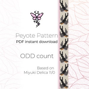 Narrow Swallows | Peyote Pattern | Odd Count | Peyote Bracelet Pattern PDF digital download based on Miyuki Delica Seed Beads 11/0
