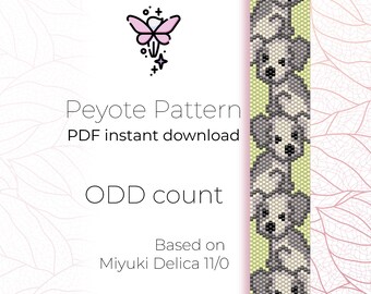 Puppy Peyote Bracelet Pattern | Odd Count Miyuki Delica Seed Beads (PDF Download)