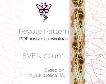 Dino Skull | Peyote Pattern | Even Count | Peyote Bracelet Pattern PDF digital download based on Miyuki Delica Seed Beads 11/0