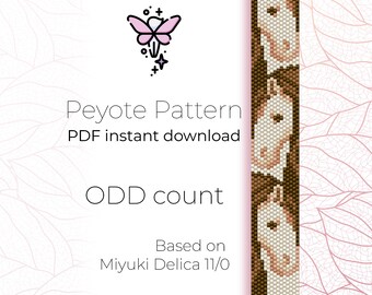 Cute Horses | Peyote Pattern | Even Count | Peyote Bracelet Pattern PDF digital download based on Miyuki Delica Seed Beads 11/0