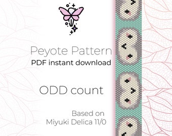 Owl Peyote Bracelet Pattern | Miyuki Delica Seed Beads (PDF Pattern)