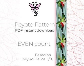 Hummingbird Peyote Bracelet Pattern | Even Count, Miyuki Delica (PDF Pattern)