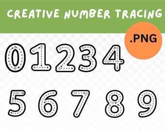 Numbers Tracing 0-10 Clipart