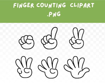 Finger Counting, Hand Clipart,  PNG file