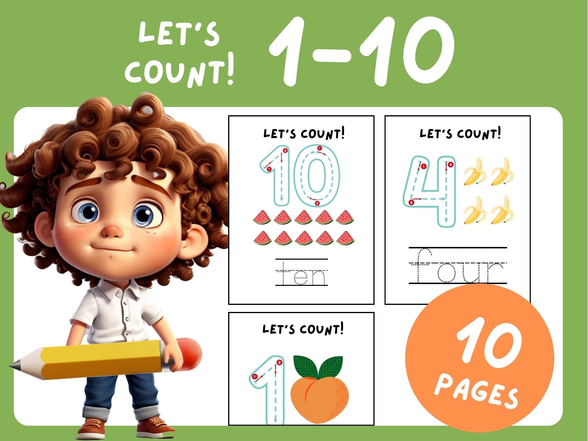 Printable 1-10 My Numbers Tracing Page
