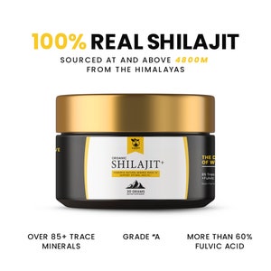 Shilajeet Pure 100% Grade (A) Himalayan Shilajit Soft Resin-HandCrafted from Himaliyian Mountains and sun dried 45 day-Fulvic acid-30GRAMS