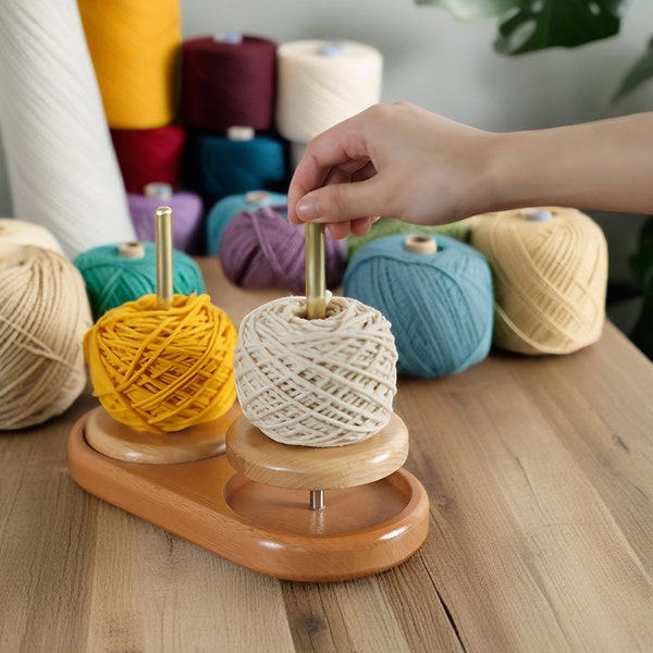 Wooden Yarn Ball Holder, Knitting Yarn Feeder, Magnetic, Crochet Yarn Feeder, Gifts for Knitters and Weavers, Spinner