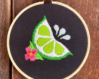 Embroidered Lime Wedge