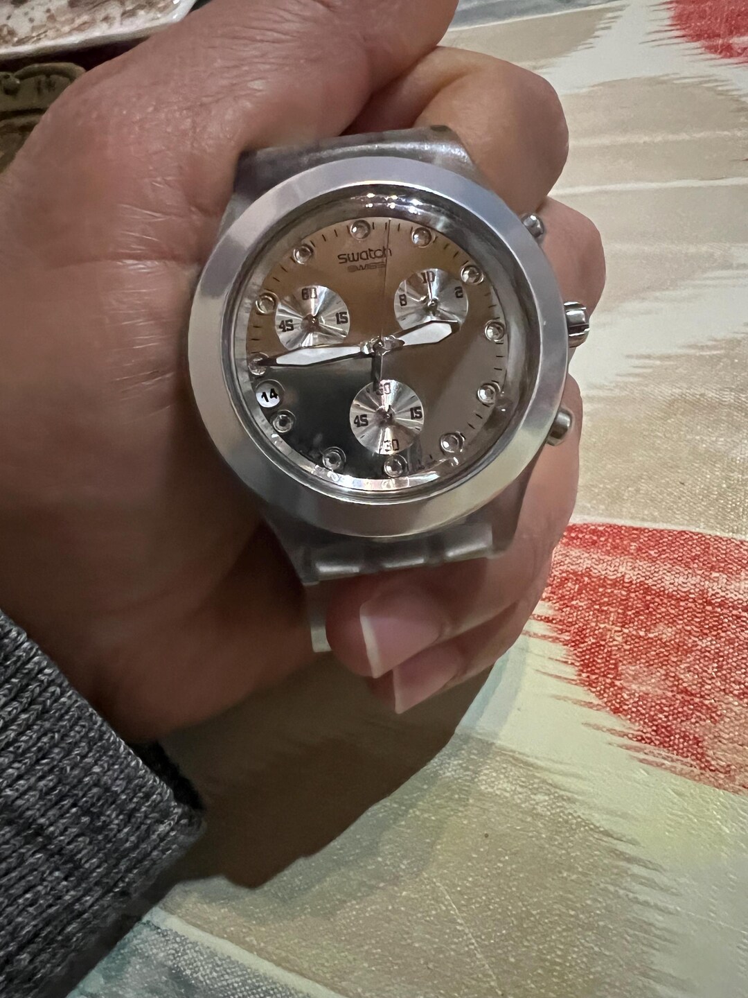Rare Swatch Irony Diaphane Full-Blooded Chronograph SVCK4032G Unisex Watch Swatch Irony Diaphane Chrono Svck4032g Full Blooded Gold  main image 4