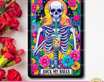 Funny Skeleton Tarot Card PNG: Sarcastic Design (Digital Download)