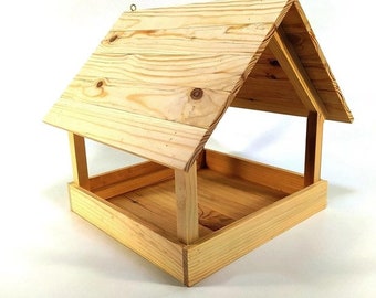 Premium Handmade Pine Bird Feeder - Durable Outdoor Birdhouse - Easy Refill & Weather-Resistant - Made in Ukraine