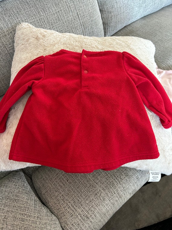 Vintage Red Fleece Teddy Jacket Infant Carters - image 2