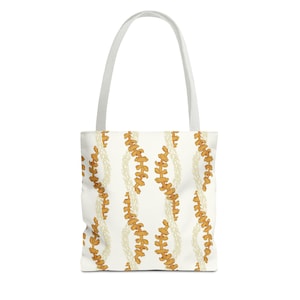 Puakenikeni Flower Tote Bag - Hawaii Print, Hawaiian Floral Beach Bag, Tropical Shoulder Tote, Floral Grocery Bag, Vacation Tote Purse