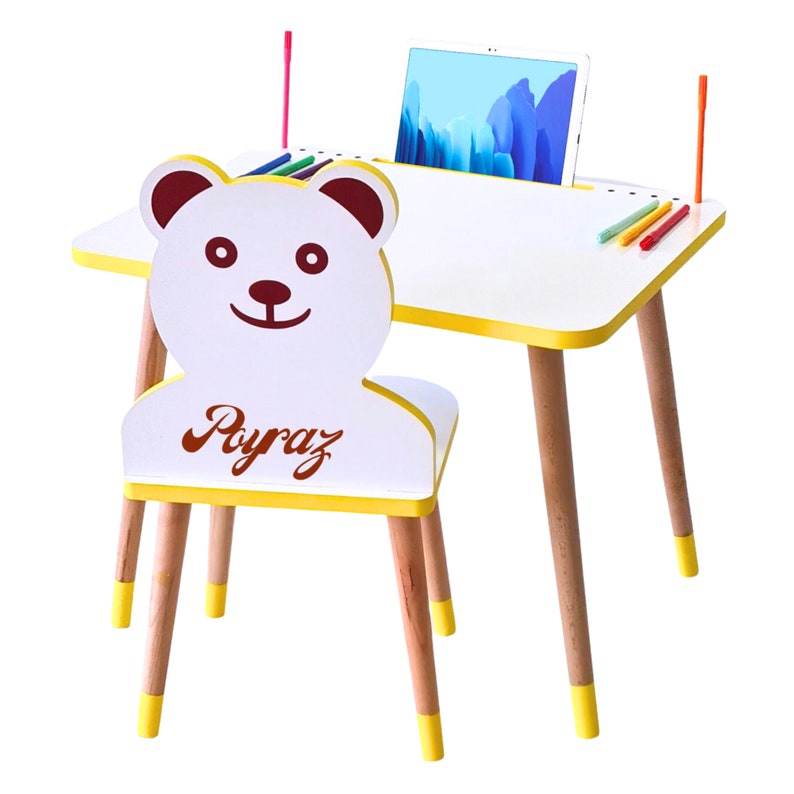 Çocuk Masa Sandalye Takımı, Çalışma Masası, Oyun en actieve Masa en Sandalye Takımı Panda Modeli afbeelding 2