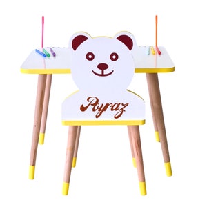 Çocuk Masa Sandalye Takımı, Çalışma Masası, Oyun ve Aktivite Masa ve Sandalye Takımı Panda Modeli image 1