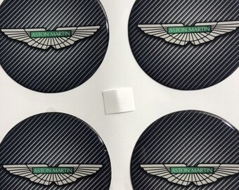 3D Emblems with Logo ASTON MARTIN , 4 pcs in a Set\  center caps for wheels, car interior, tuning, and others flat surfaces, Super Gift