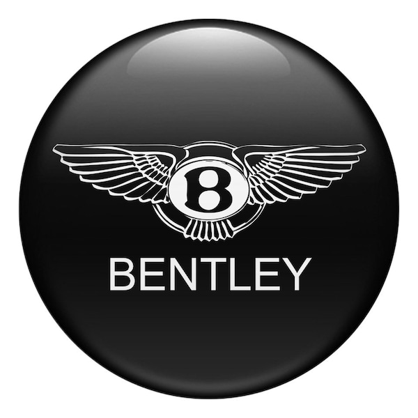 Dome Emblem with 3d Logo BENTLEY for flat surface self-adhesive suitable for phone auto interior, tuning, laptop and others