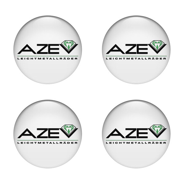 3D Emblems with Logo AZEV , 4 pcs in a Set|3 PATTERN||center caps for wheels, car interior, tuning, and others flat surfaces