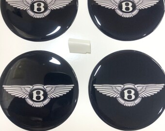 3D Emblems with Logo BENTLEY , 4 pcs in a Set\  center caps for wheels, car interior, tuning, and others flat surfaces, Super Gift