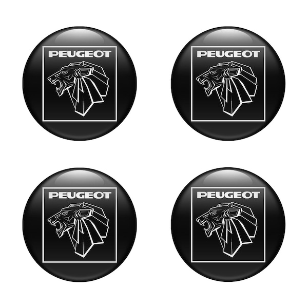 3D Emblems with Logo PEUGEOT , 4 pcs in a Set\  center caps for wheels, car interior, tuning, and others flat surfaces, Super Gift