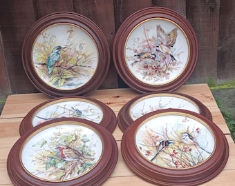 Set di piatti in ceramica rossi dipinti a mano
