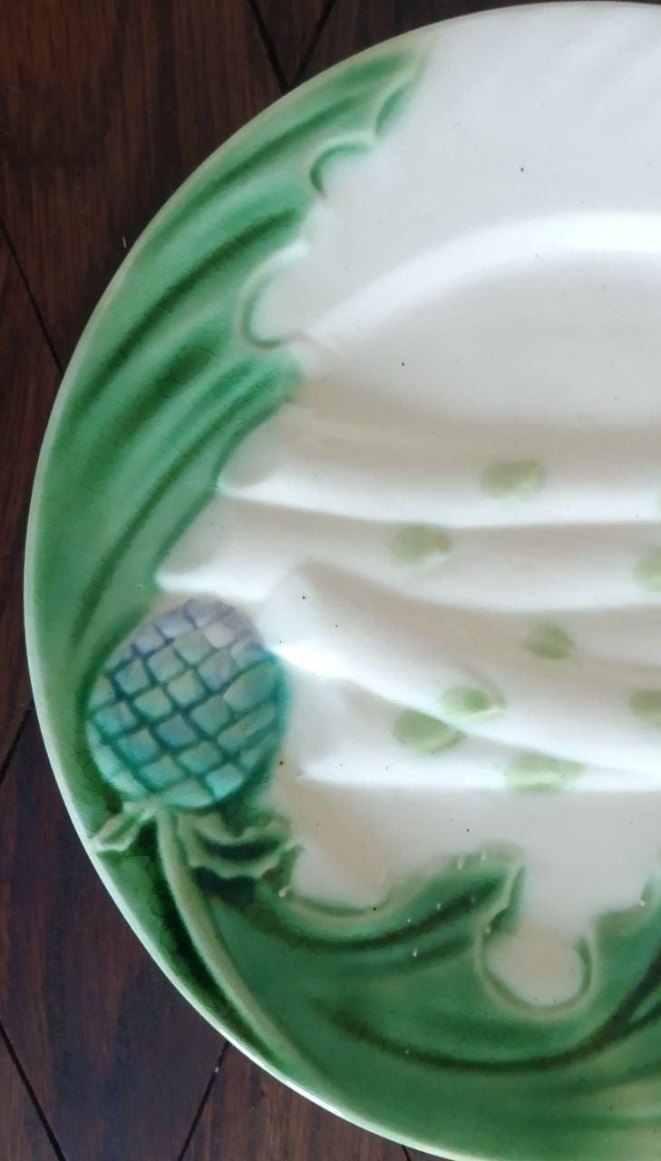 Salins 製ヴィンテージ アーティチョーク アスパラガス プレート