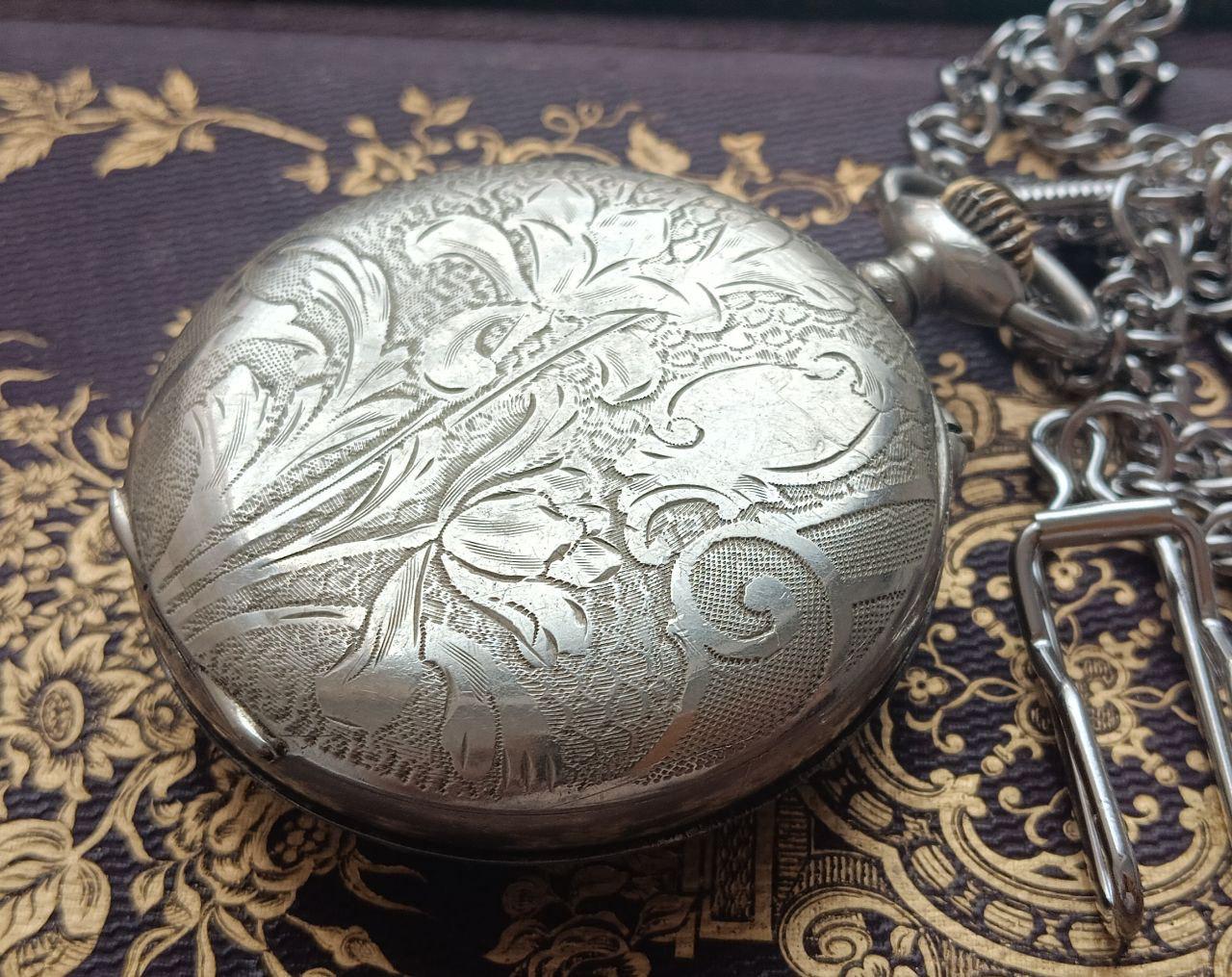 Montre De Poche Ancienne Régulateur - France Vers 1900, Mécanique, Cadran Doré Chiffres Romains, Occasion
