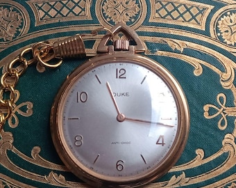 アンティークゴールドクォーツ鉄道チャールズ・ヒューバート懐中時計