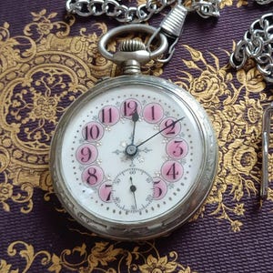 Vintage Working Pocket Watch 1910 with a Chain, Antique  Working Watch Mid Century, Pocket Watch, Working condition, Depose Argentan