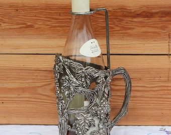 Vintage Silver-plated Wine Bottle Holder – Grapevine & Grape Leaf